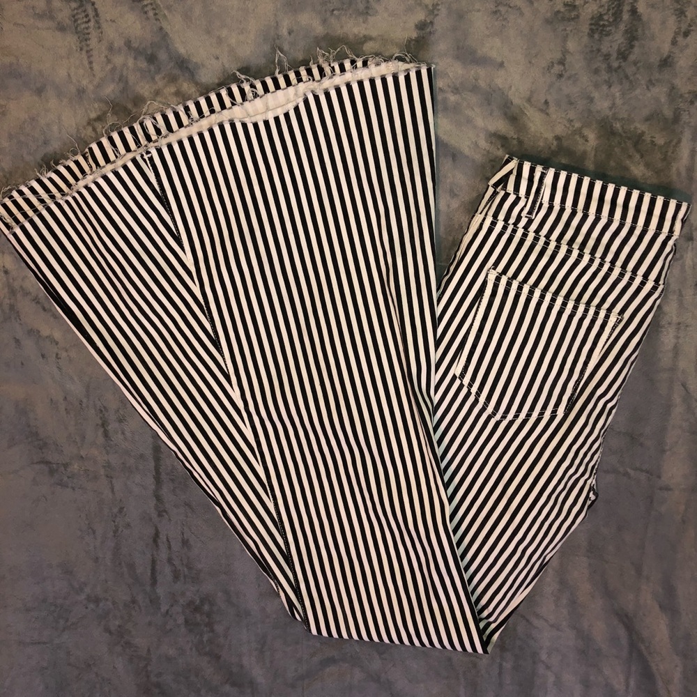 Black and white striped Bell Bottoms